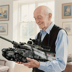 Rotating Track Tank Model Building Set Adult DIY Historical Vehicle
