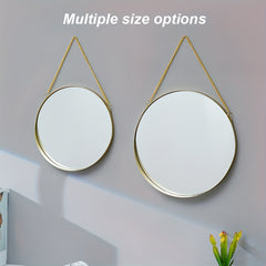 Round Wall Mirror with Chain for Home Decor