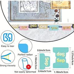 48pcs Self Adhesive Month Stickers for Journal and Notebook