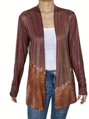  Women's Fox Print Open Front Cardigan