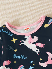 Girls Unicorn Pajamas Set, Perfect for Autumn & Spring