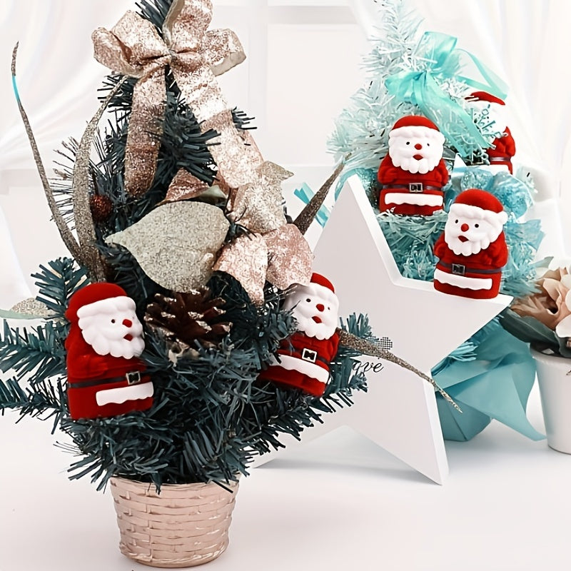 Red Santa Jewelry Box Christmas Proposal Ring Box Decoration