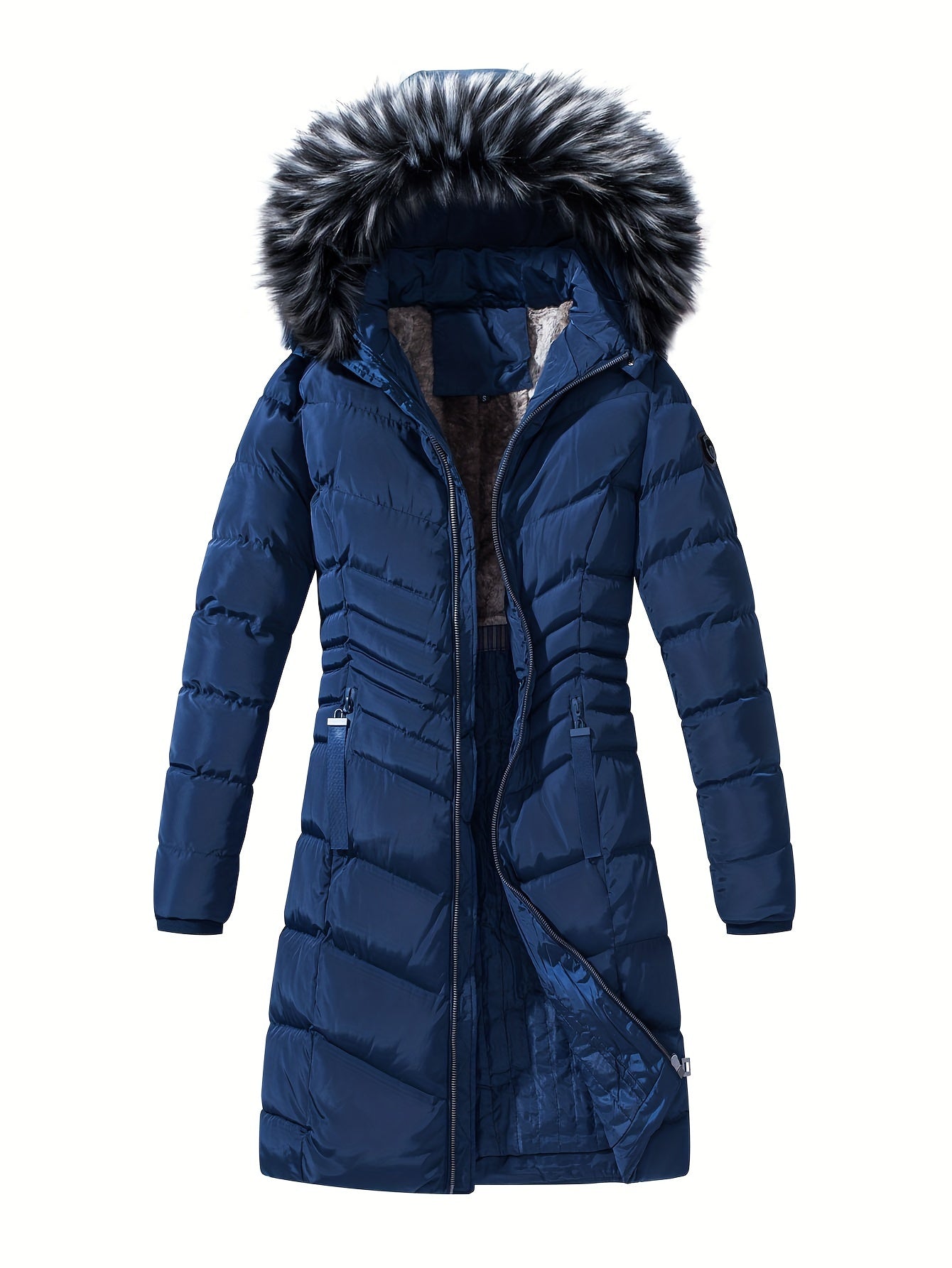 Women's Long Thickened Puffer Jacket Hooded Warm Outdoor Clothing
