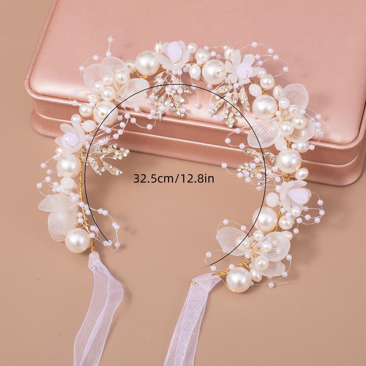 Flower Faux Pearl Headband Hair Accessories for Wedding Party