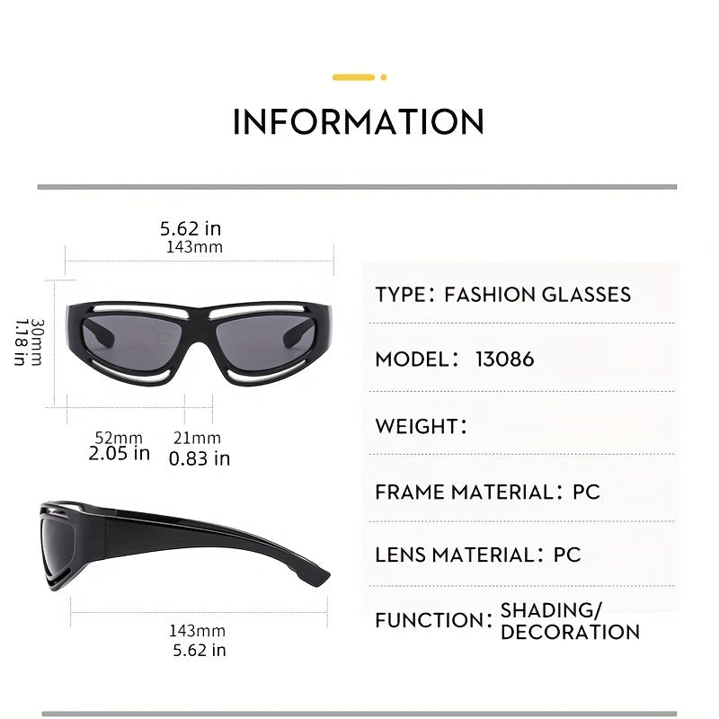 Y2K Wrap Around Sports Sunglasses UV400 Sun Shades for Outdoor Activities