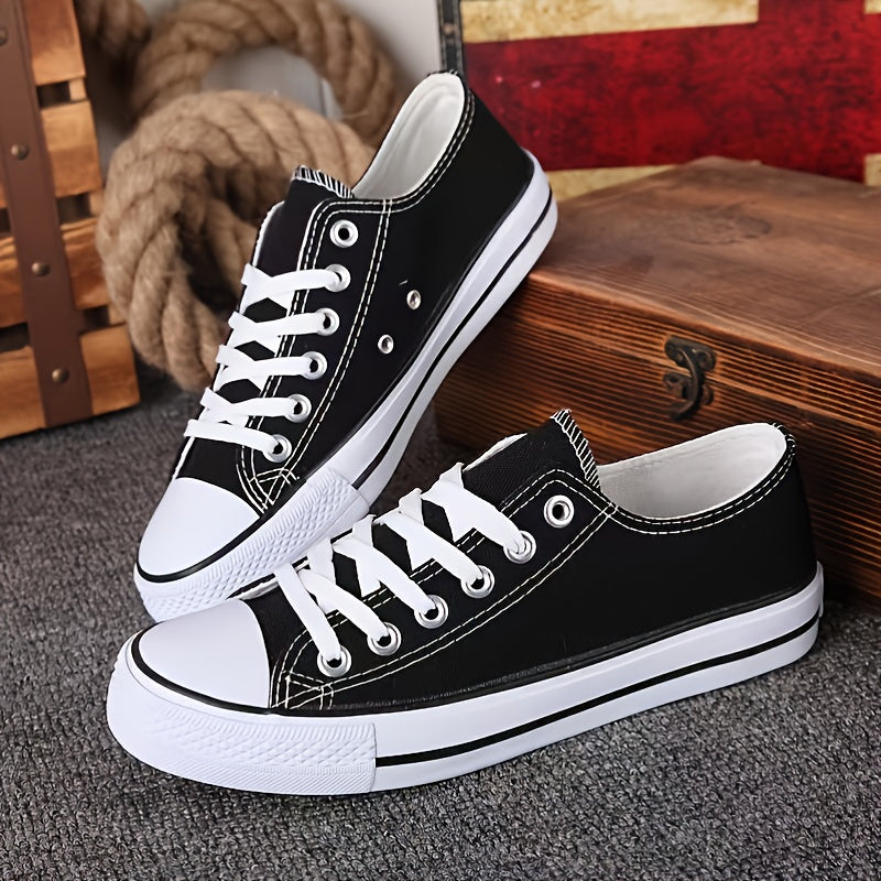 Women's Lace Up Skate Shoes Canvas Low Top Sneakers