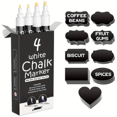 4pcs Chalk Markers Wet & Dry Erase Chalk Pens For Blackboard Chalkboards