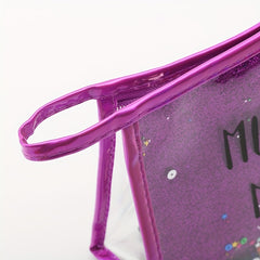 Glitter Sequins Cosmetic Bag PVC Toiletry Storage Pouch Waterproof