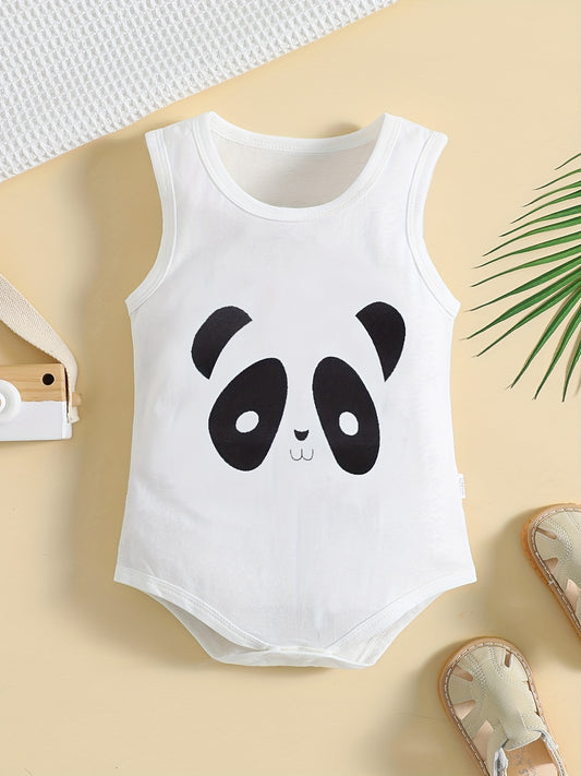 Panda Printed Cotton Romper for Baby Boys