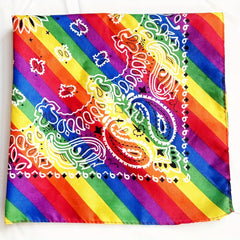 Iridescent Paisley Print Bandana Hip Hop Square Scarf