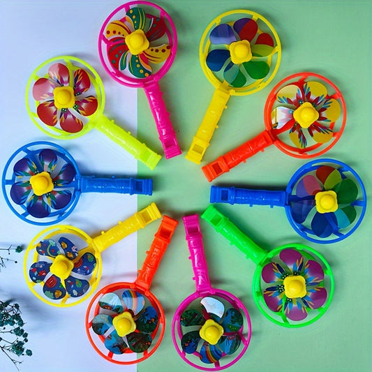 10pcs Colorful Whistle Small Windmill Windmill Toys Small Colorful Whistling