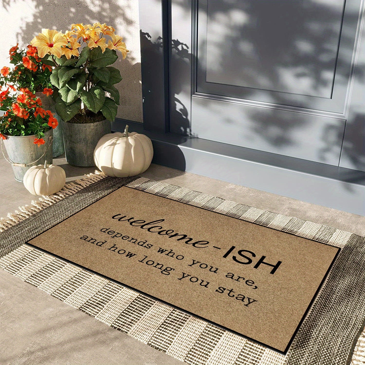 Cobblestone Welcome Home Entrance Door Mat Non Slip Kitchen Hallway Area Rug