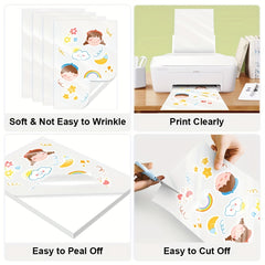 10pcs A4 Clear Sticker Paper Inkjet Printer Label Waterproof