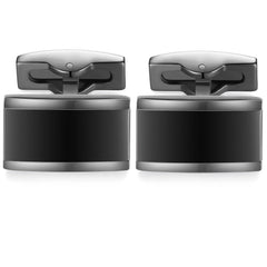 2pcs Enamel Cufflinks Set, Stylish Men's Accessories
