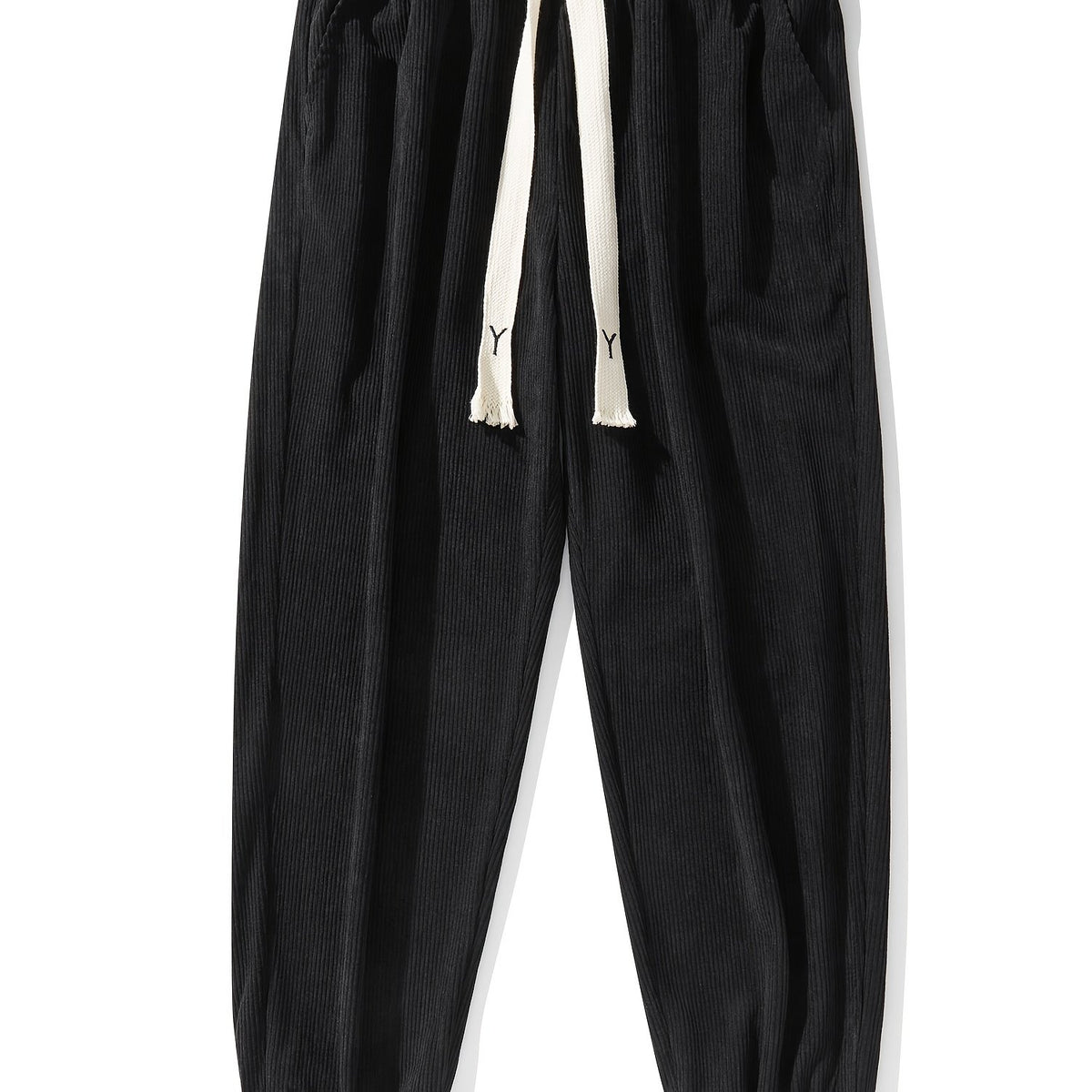 Men's Tapered Corduroy Joggers Drawstring Sweatpants