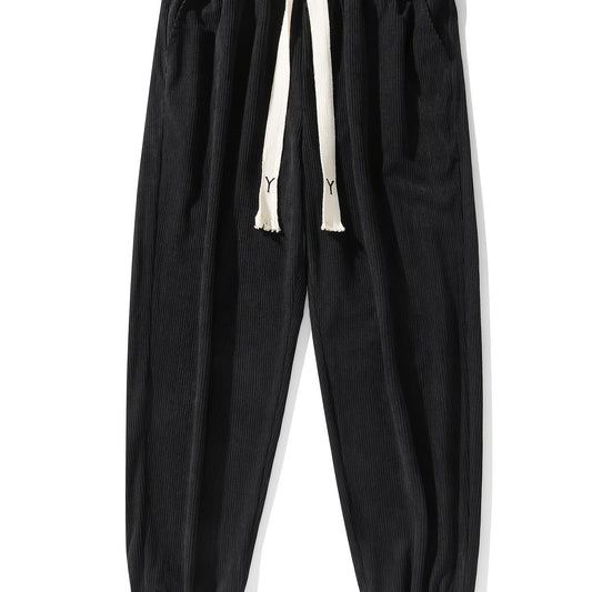 Men's Tapered Corduroy Joggers Drawstring Sweatpants
