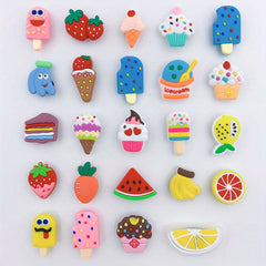 24pcs Cartoon Ice Cream Shoe Charms Resin DIY Accessories Clogs Buckle