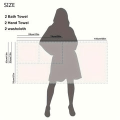4pcs Cotton Bath Towel Set Soft Skin-friendly Absorbent Towel
