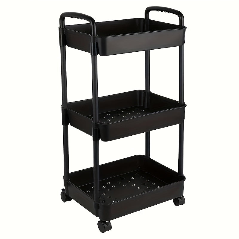 Pulley Movable Push Frame Storage Cart with Wheels