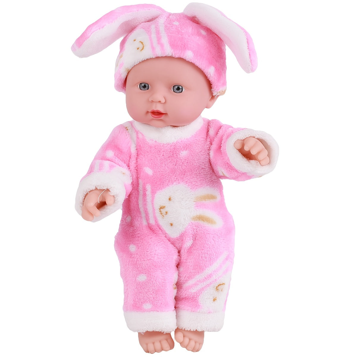 Plush Bunny Onesie for 12 Inch Dolls