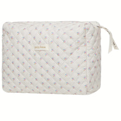 Quilted Floral Toiletry Bag Large Travel Organizer For Women