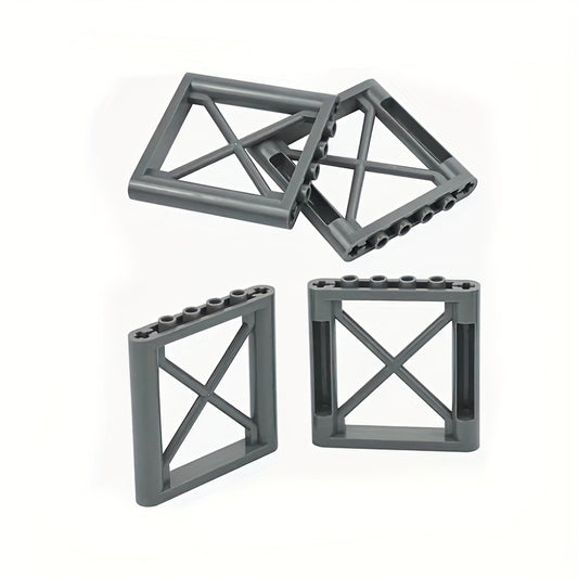 8pcs DIY Small Particle Building Blocks X-Shaped Iron Frame Parts