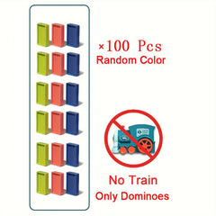 Automatic Domino Train Toy Sensory Training DIY Gift Random Colors