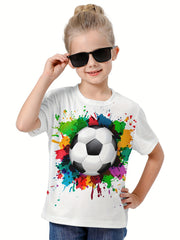 3D Tie Dye Football Graphic Short Sleeve T shirt - Summer Sports Gift