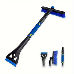 Extendable Snow Brush Ice Scraper Car Windshield Foam Grip 360 Pivoting Head
