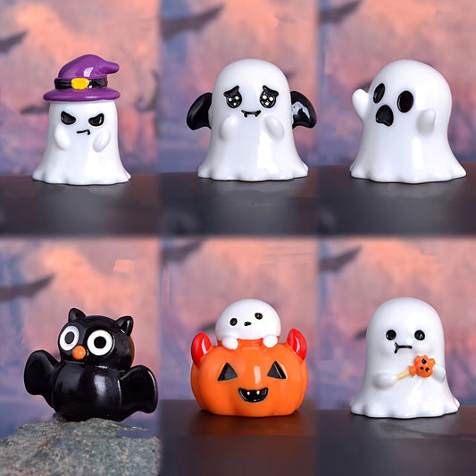 Set of 6 Halloween Ghost Figurines Classic Style Resin Crafts