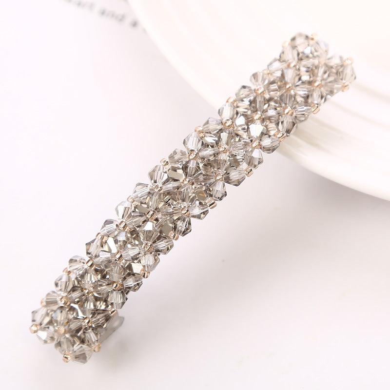 Sparkly Rhinestone Flower Hair Barrette French Style Hair Clip