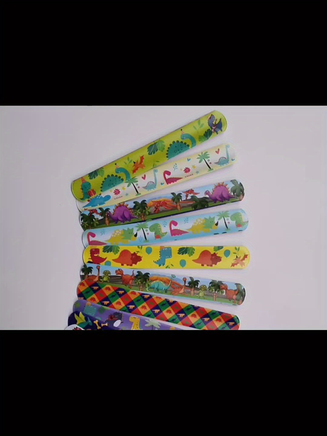 12pcs Dinosaur Theme Slap Bracelets Jurassic Interactive Toys