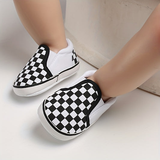 Baby Boys Plaid Slip On Sneakers Toddler Dress Shoes