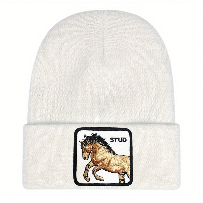Horse Pattern Beanie Hat for Men