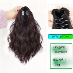 Short Water Wave Ponytail Extensions Curly Wavy Hair Extensions Women Girls