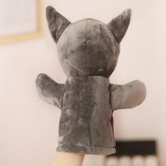 Gray Wolf Hand Puppet with Movable Mouth - Soft Polyester
