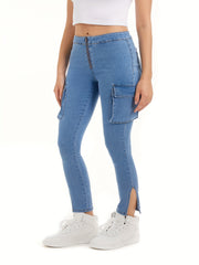  Casual Jeans Women's Plus Zipper Skinny Jeans