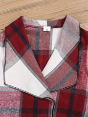 Girls' 2 Piece Mock Neck T-Shirt & Belted Vest Coat Set
