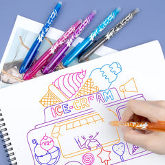 8pcs Erasable Rollerball Pen 0.5mm - Erasable Ink - Ballpoint Pen
