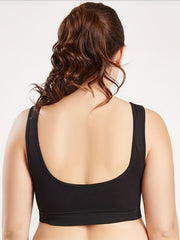 3 Pack Plus Size Sports Bra Women's Plus Solid Ribbed No Padding Breathable Tank
