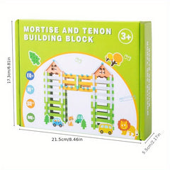 Wooden Mortise and Tenon Building Blocks Toy Set