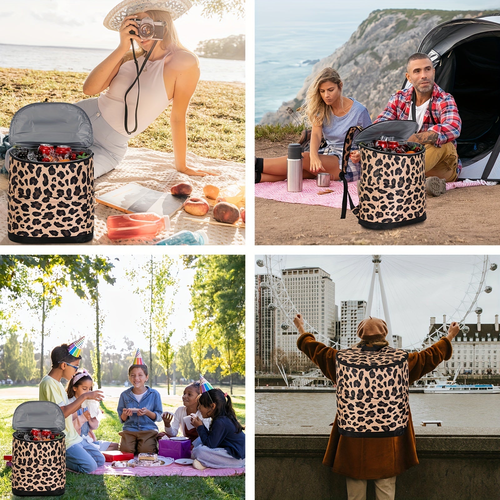 Women's Cooler Insulated Backpack Leakproof Lightweight Nylon Large Lunch Bag