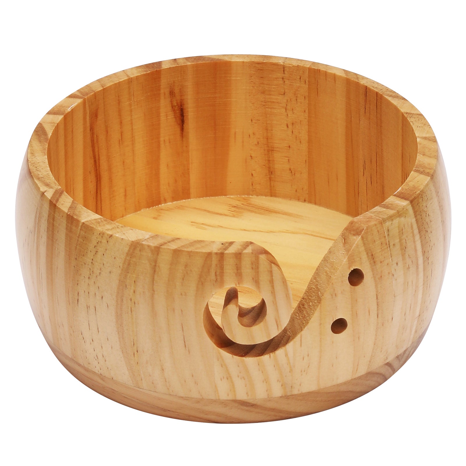 Large Capacity Wooden Yarn Bowl for Knitting Storage