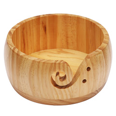 Large Capacity Wooden Yarn Bowl for Knitting Storage