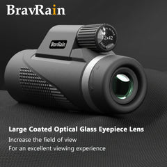 12x50 HD Monocular BAK4 Prism Coated Telescope for Bird Watching