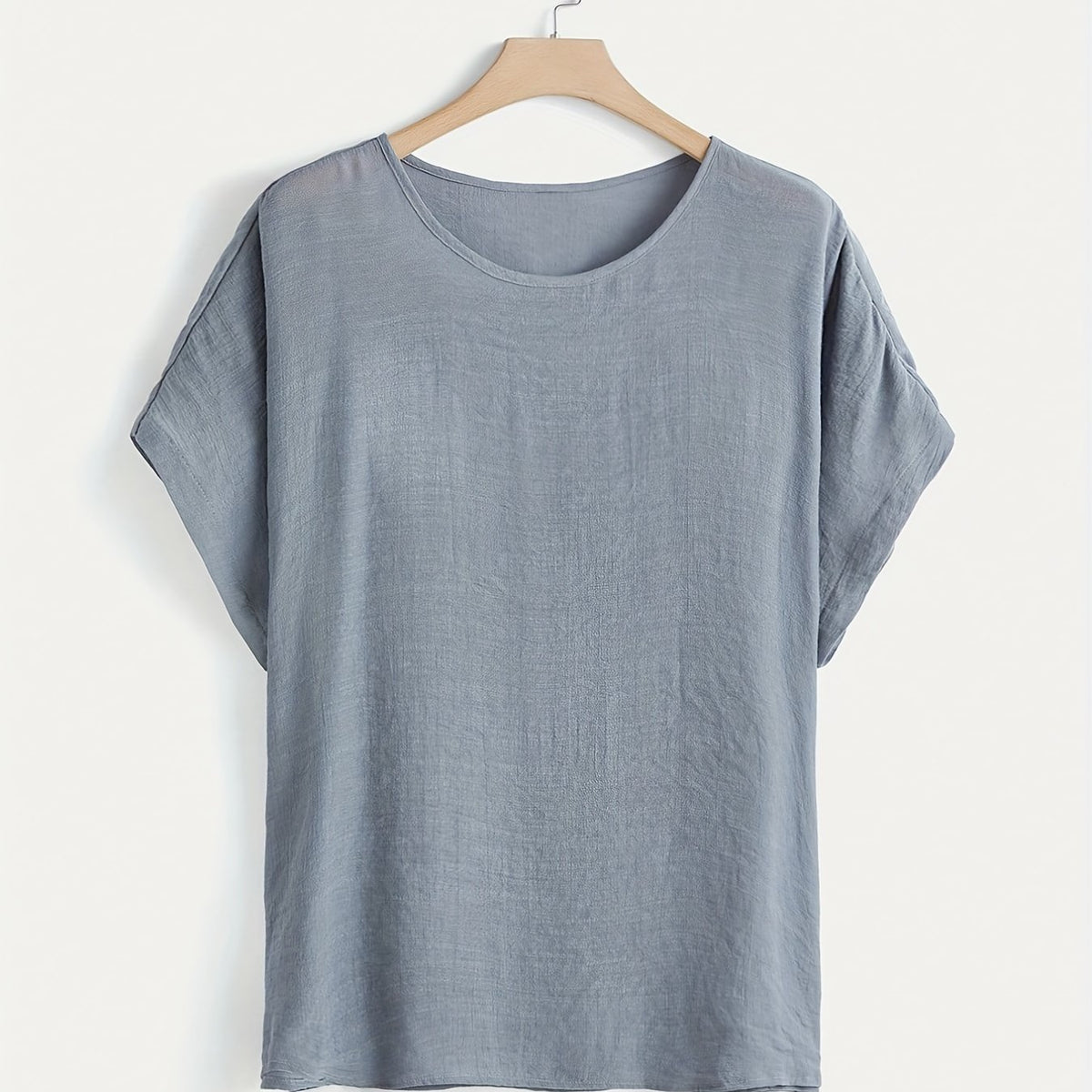  Casual Top Women's Plus Solid Short Sleeve Round Neck Oversized T