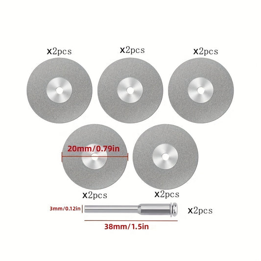 12pcs Mini Diamond Cutting Disc Set for Rotary Tools - Diamond Grinding Wheels