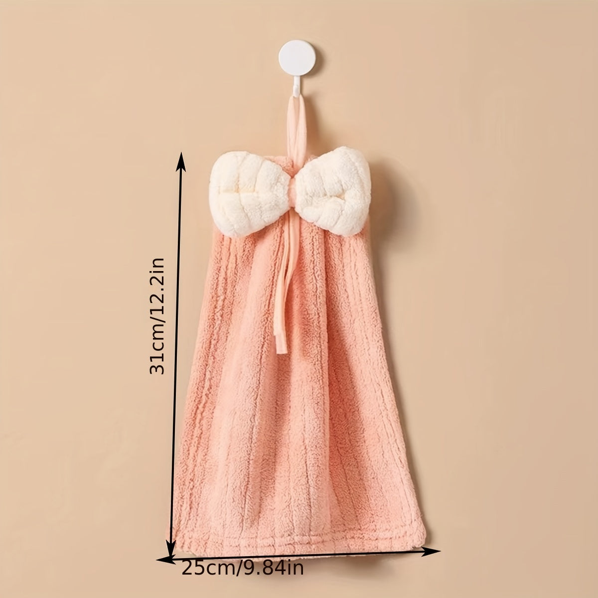2pcs Bow Hanging Towel Soft and Absorbent for Quick Drying Hands & Dishes
