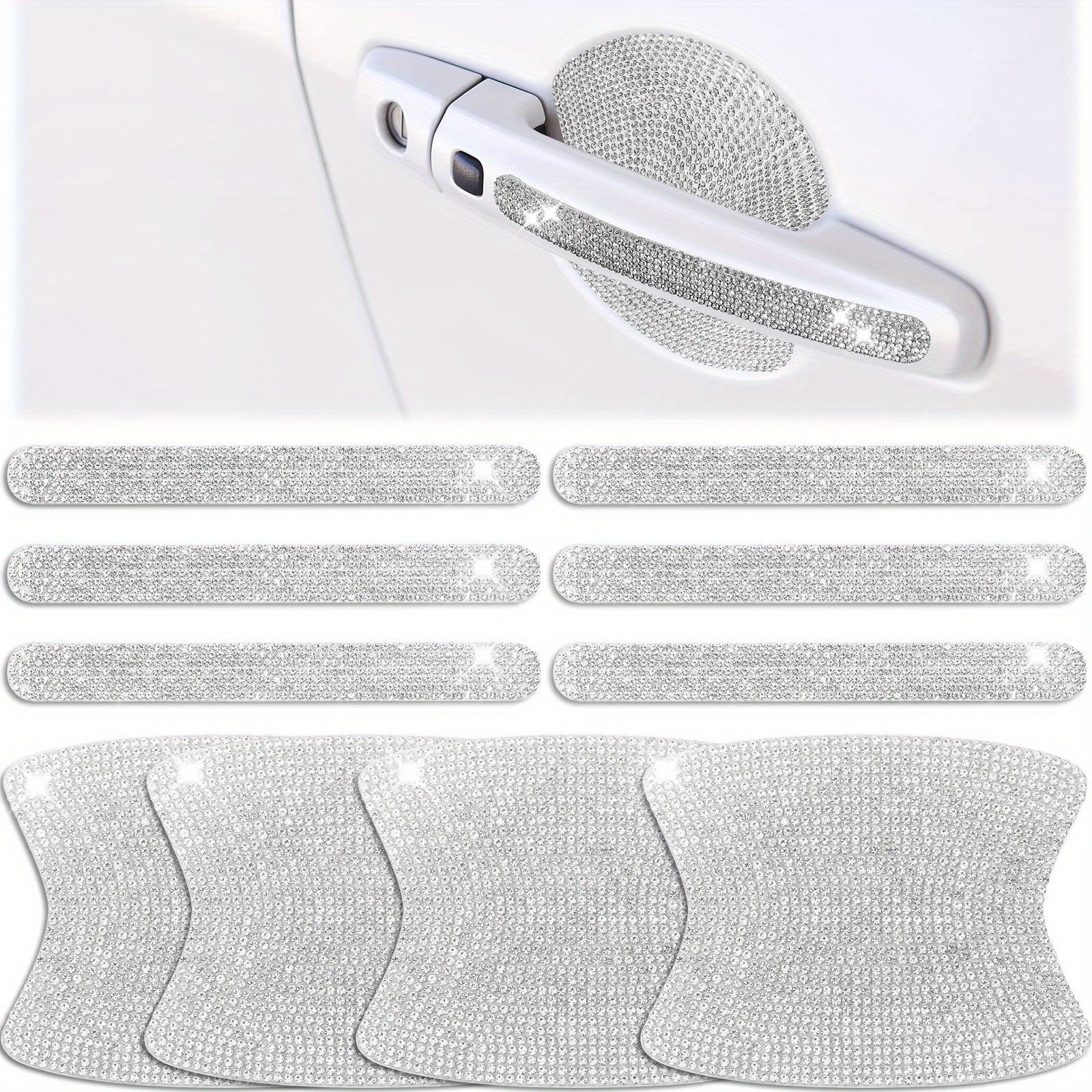 10pcs Car Door Handle Protector: Sparkle & Protection
