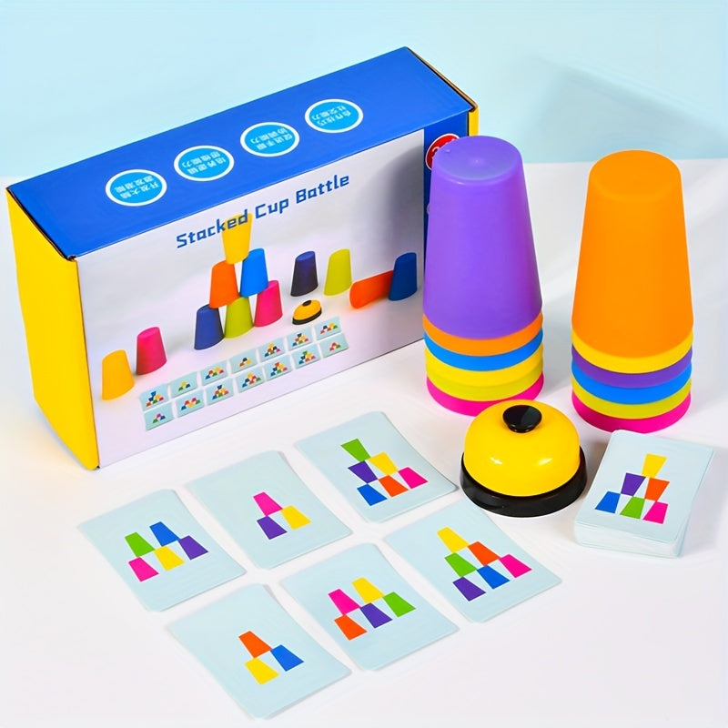 Stacked Cup Battle Game Recognition & Sorting Toy